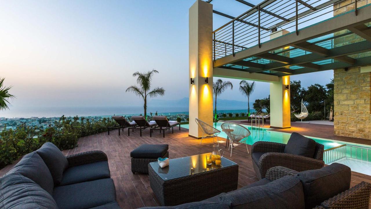 Villa Emilia I Luxury, Amazing Seaview, Next To The Town Kíssamos Buitenkant foto