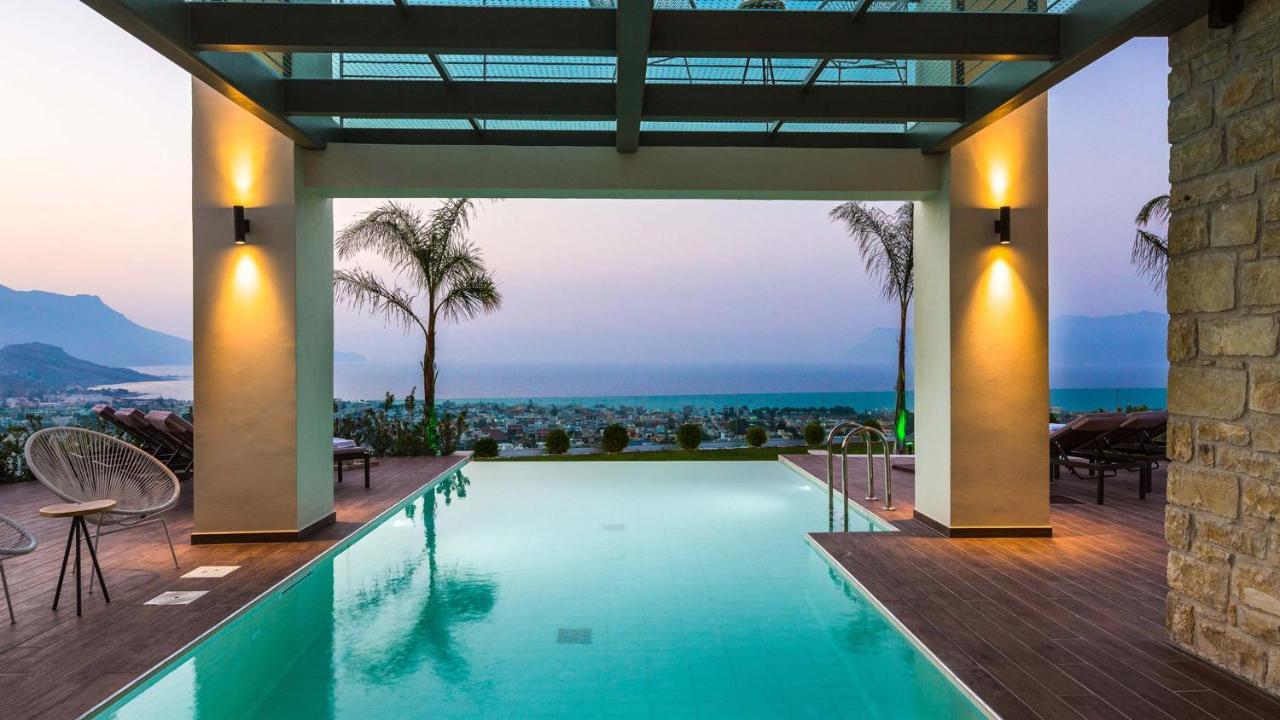 Villa Emilia I Luxury, Amazing Seaview, Next To The Town Kíssamos Buitenkant foto